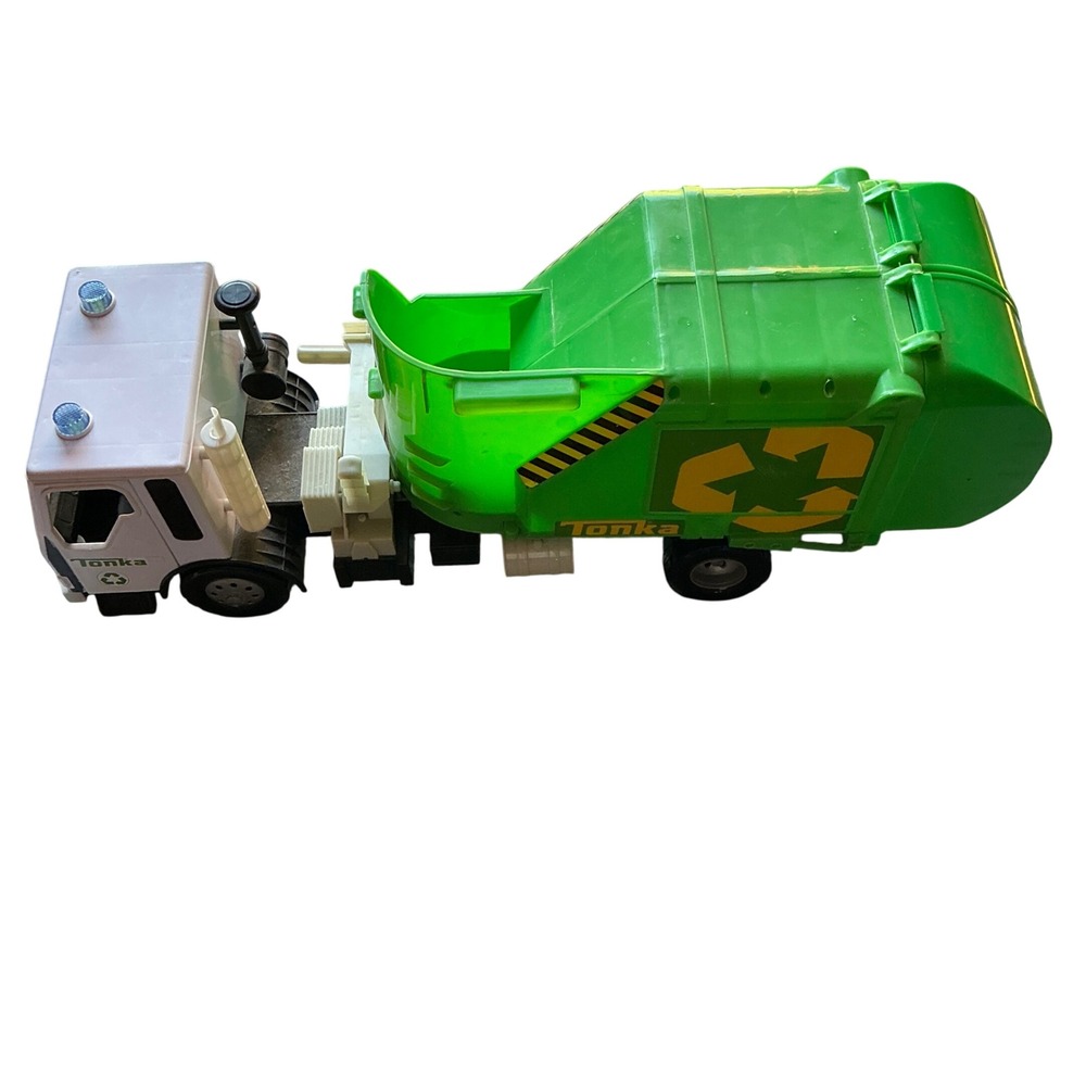 2009 Tonka Mighty Dump Truck Toy Vehicle Green‎ White Recycling